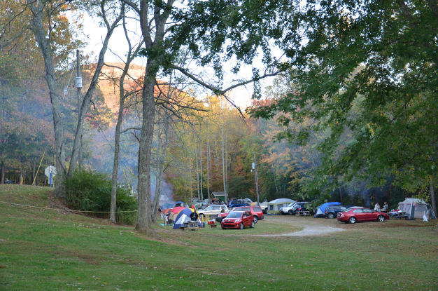 Fall Tent Camping at the base of Yonah Mountain